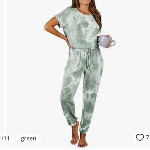 Womens Green Tie Dye Romper